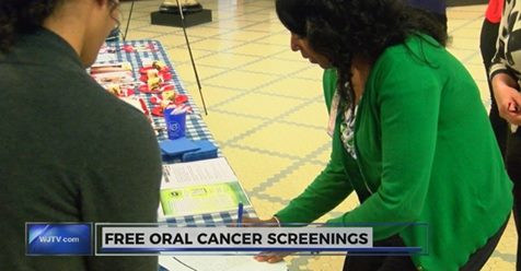 Screenshot of WJTV news segment on cancer screening.